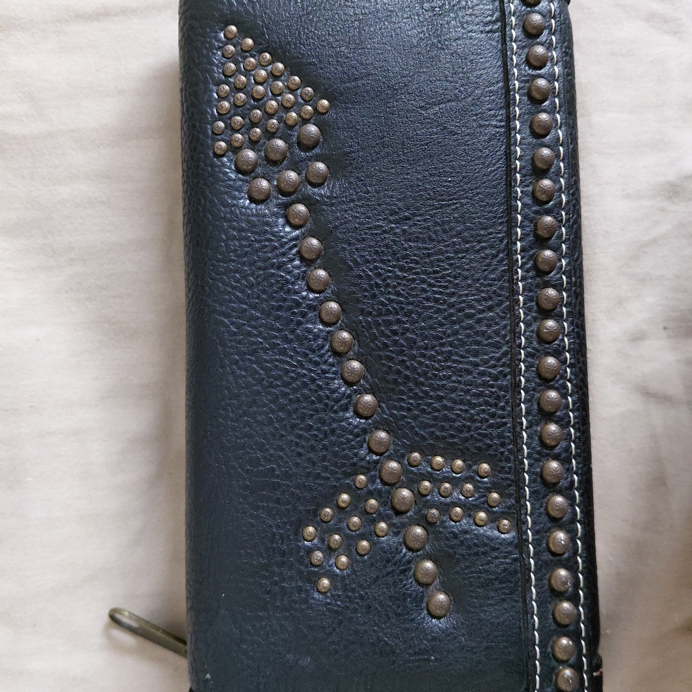 Black Studded Leather Wallet